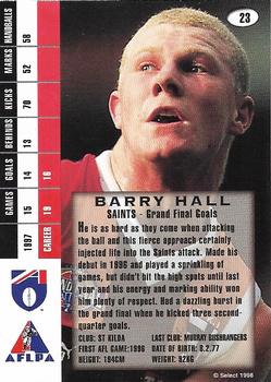 1998 Select AFL Signature Series #23 Barry Hall Back